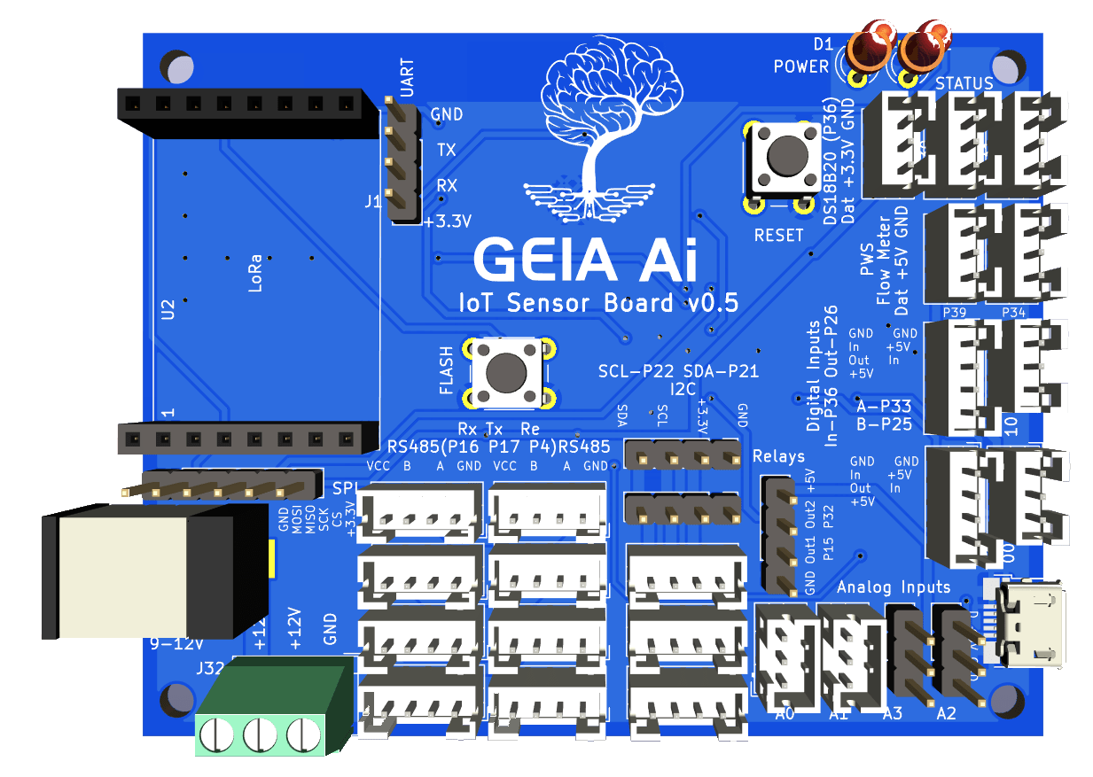 GEIA IoT Arduino Compatible board for Hydroponics Automation