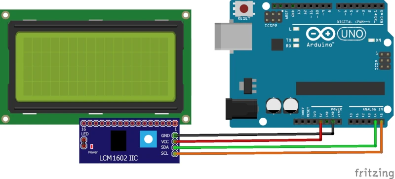 20x4 I2C LCD Wiring Diagram