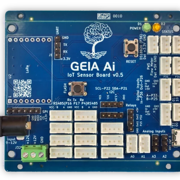GEIA Hydroponics IoT WiFi/LoraWAN Micro-controller board