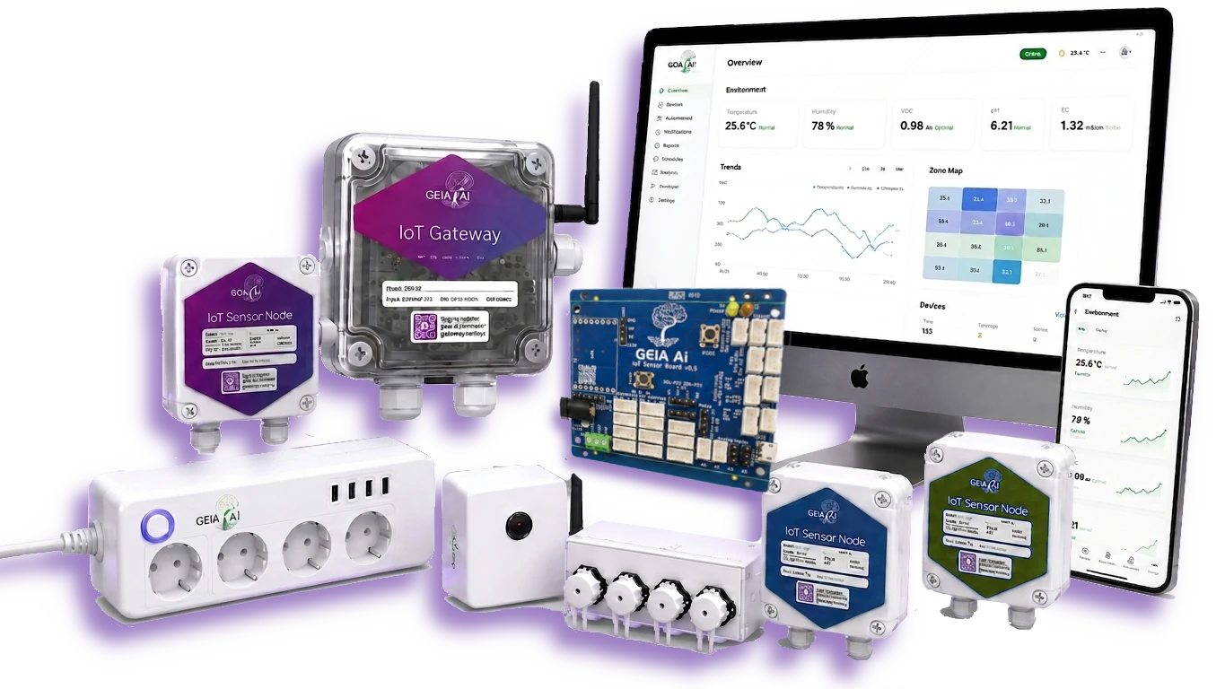 GEIA gateway nodes and grow automation hardware