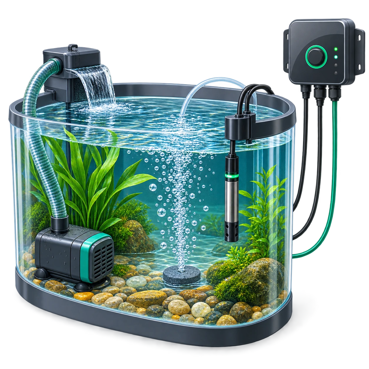 Aquariums, ponds and water treatment
