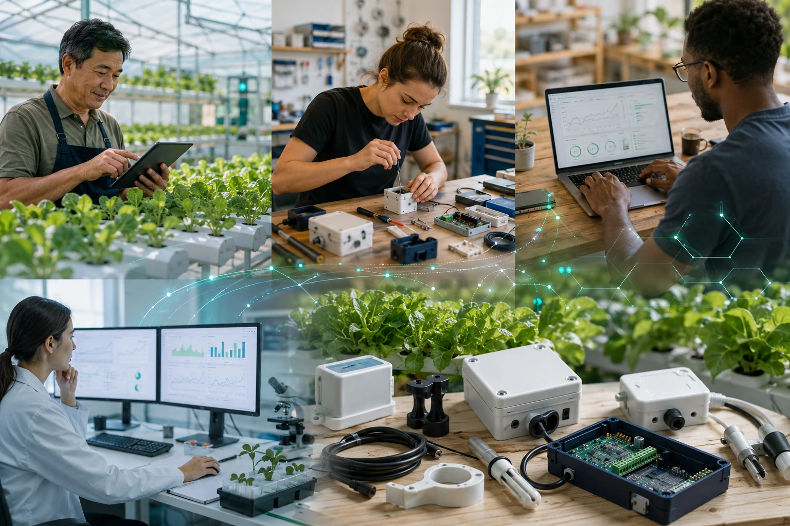 Growers, makers, developers and crop experts contributing to agricultural technology
